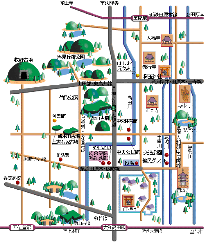 広陵町案内図の画像