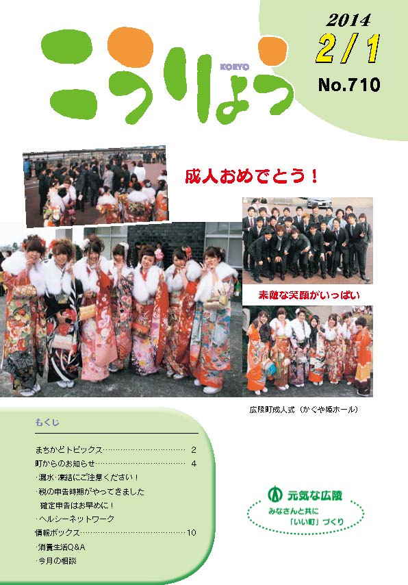 広報こうりょう　平成26年2月1日号表紙