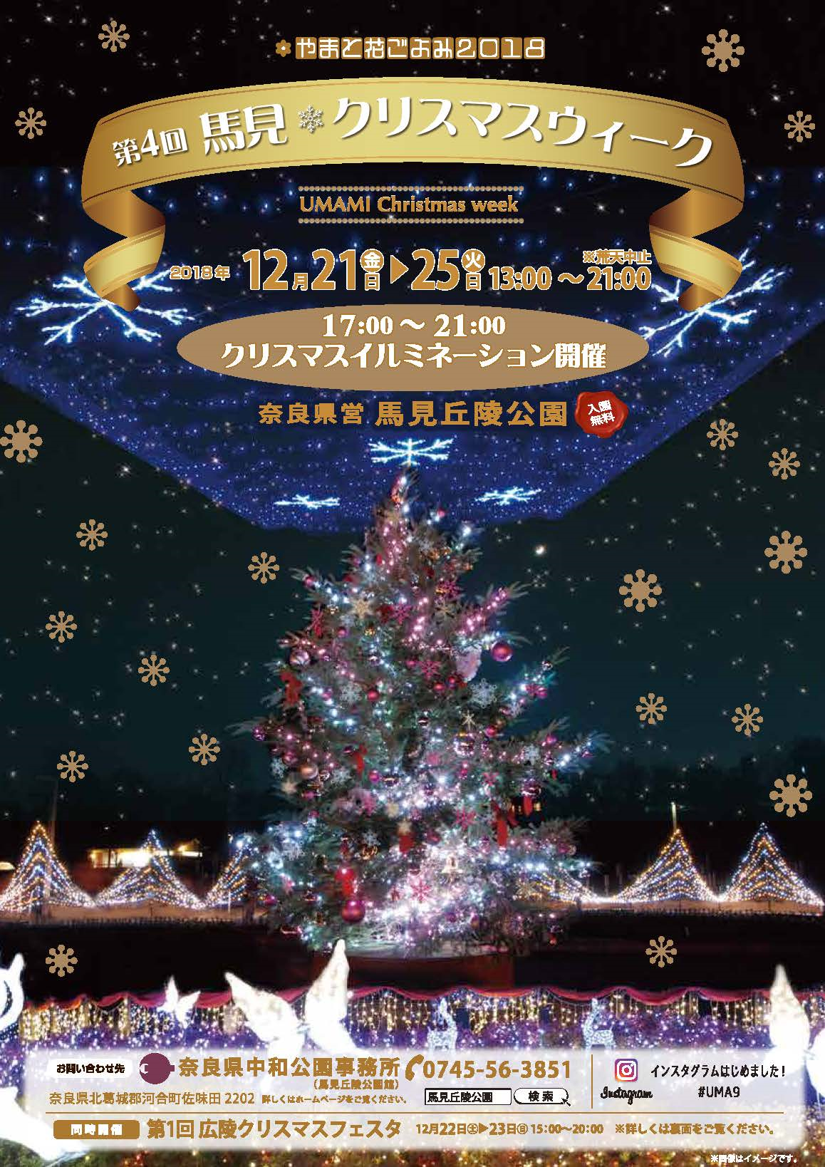 第4回馬見クリスマスウィークの挟み込みチラシ