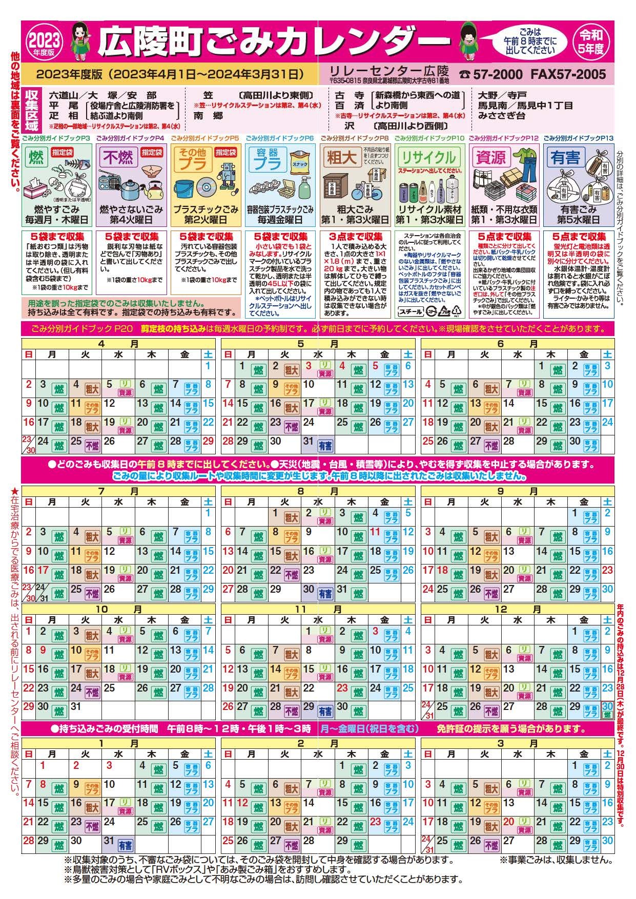 令和5年度版ごみカレンダーのチラシ(2)