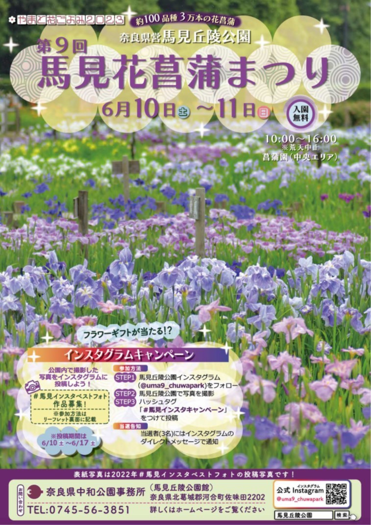 馬見花菖蒲まつりのチラシ