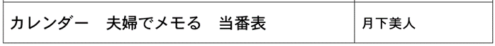 カレンダー　夫婦でメモる　当番表      月下美人