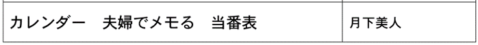  カレンダー　夫婦でメモる　当番表      月下美人