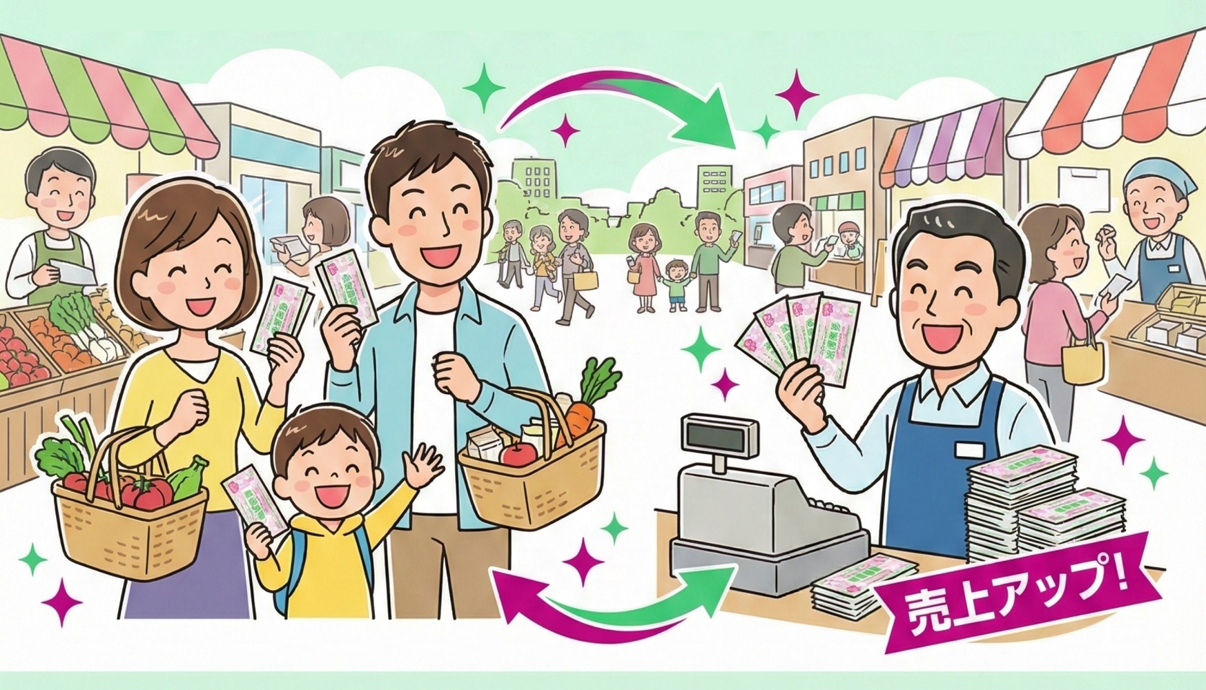 地域振興券利用シーンのイメージ画像