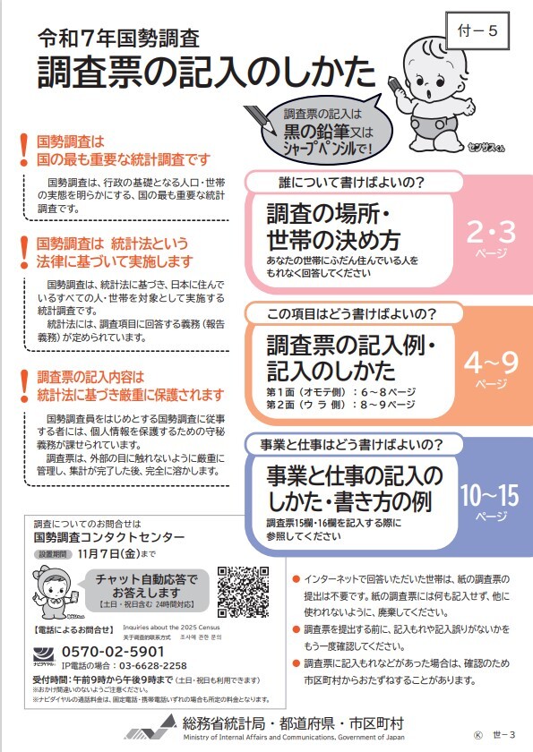 調査票の記入のしかたの画像