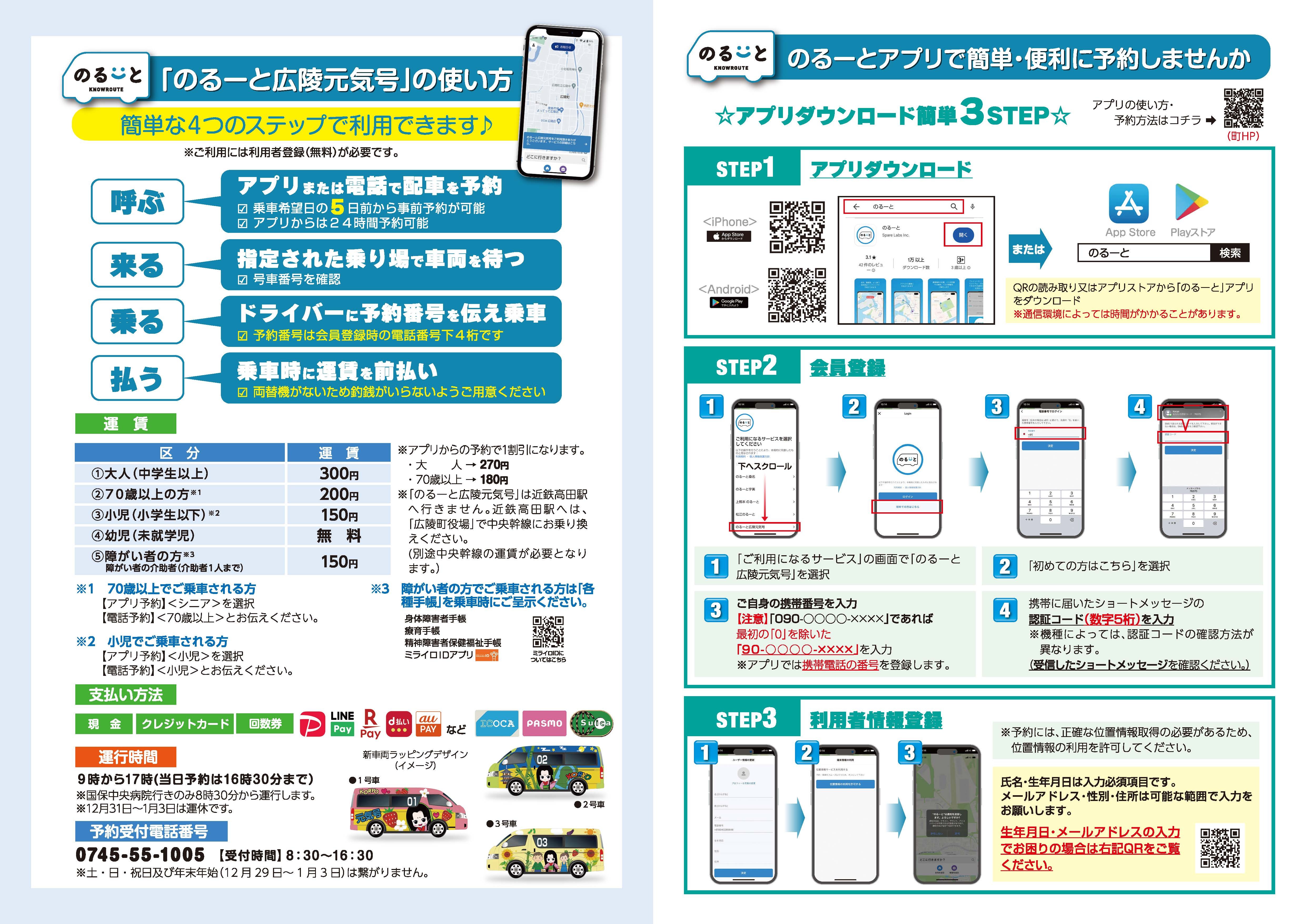 広報こうりょう10月号挟み込みチラシ「のるーと広陵元気号」の使い方
